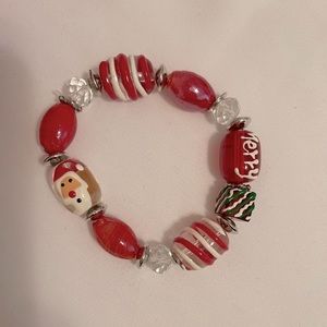 Christmas Glass Bead Bracelet